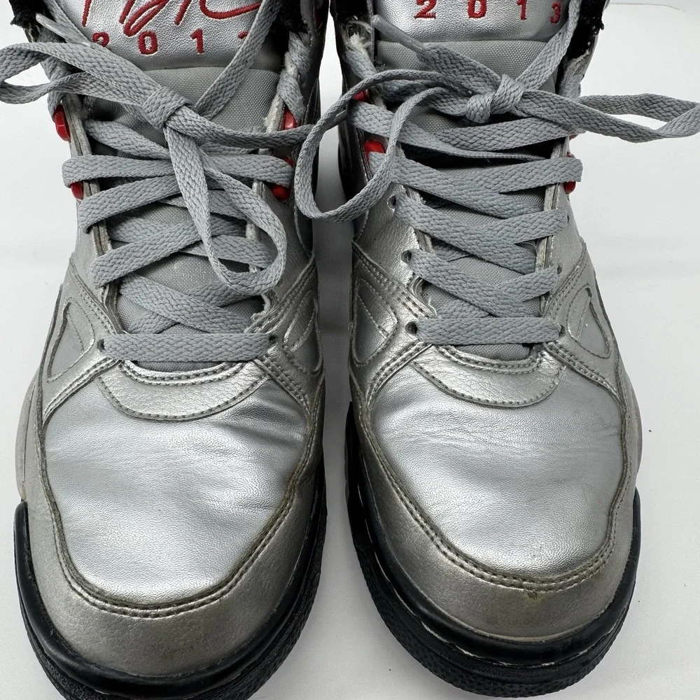 Nike Air Flight 2013 Silver Red High Top Sneakers Women's 10 Basketball Shoes